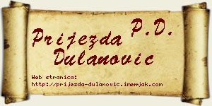 Prijezda Dulanović vizit kartica